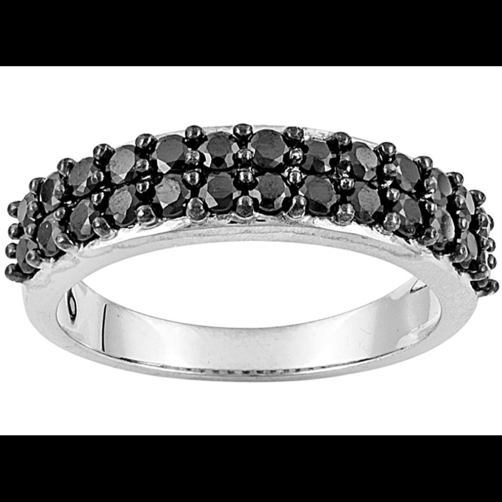 Sterling Silver Black Spinel Ring 1.14 CTW